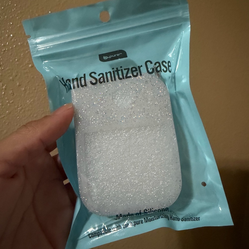 Glitter Hand Sanitizer Case - White